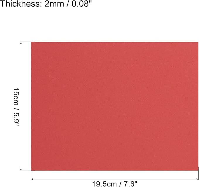 MECCANIXITY EVA Foam Sheets Red 7.6 Inch x 5.9 Inch 2mm Thickness - Image 2