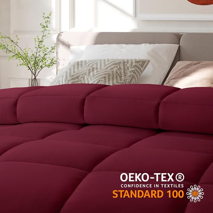 COHOME Premium Full Size Comforter, All-Season Quilted Down Alternative Duvet - Image 6
