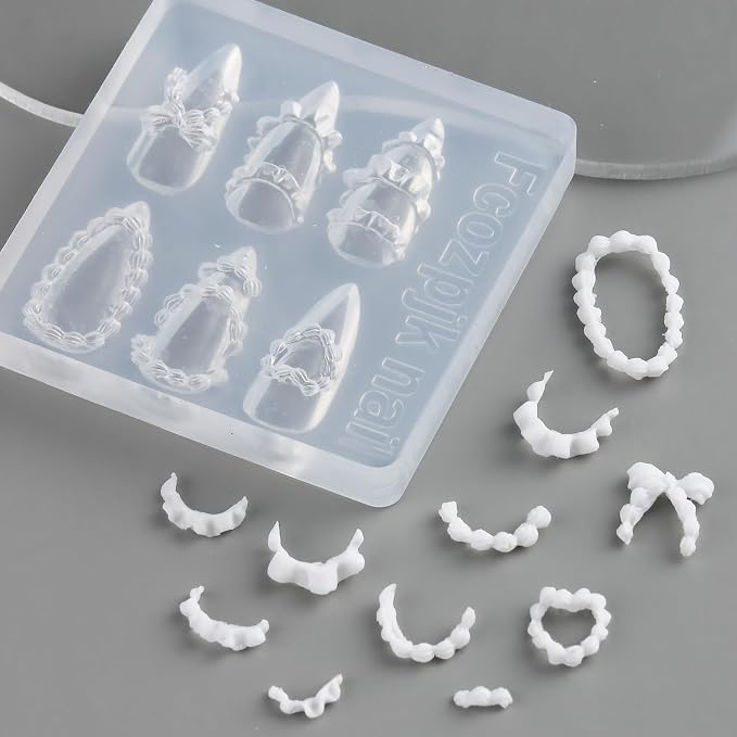Fcozpjk Silicone Nail Molds, 3D Cake Cream Nail Art Mold - Image 4