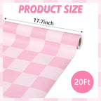 Pink Checkered Bulletin Board Paper Roll Retro Pastel Pink Bulletin Board - Image 2