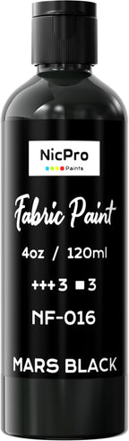 Nicpro Black Fabric Paint, 4 oz Fabric Paint by Nicpro