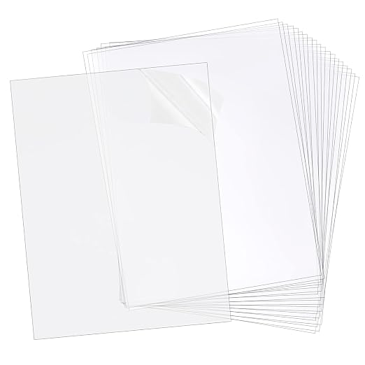 20PCS Clear Plastic Sheet, A4 PVC Flexible Plastic Board Transparent Acrylic by Unknown