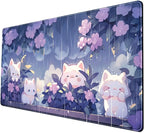 Kawaii Cat Desk Mat XXL Extended Purple Gaming Mouse Pad Large Mousepad - Image 5