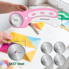45mm Rotary Cutter and Mat Set, Fabric Cutter Wheel and 12x18 Inch Self Healing - Image 5