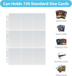 40 Pack 720 Pockets Trading Card Binder Sleeves 11 Holes Fit, Acid-free - Image 4