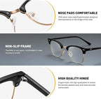 Blue Light Blocking Glasses Vintage Half Frame UV Clear Lens Anti Eyestrain - Image 4