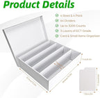Calenzana 3200-Count Trading Cardboard Card Storage Boxes 4 Pack, 4 Row White - Image 2