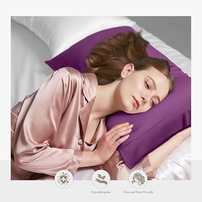 WishSmile Cooling Queen Pillowcases Set of 2 Breathable Cool Silky Soft Rayon - Image 2