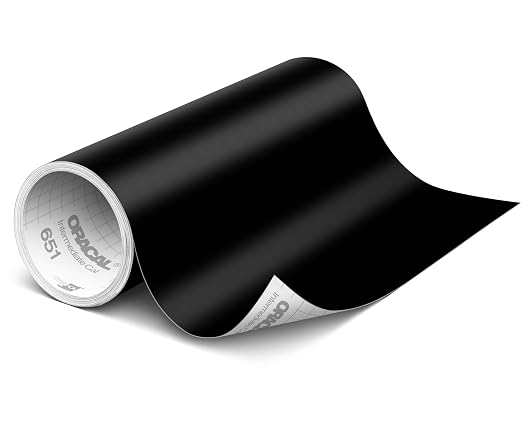 ORACAL 651 Matte Black Vinyl Durable Roll Easy to Weed Permanent Adhesive Craft by Orafol