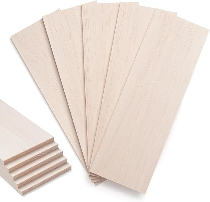 Balsa Wood Sheets 5/16" Thick, Unfinished Wooden Boards lumber forModeling by Coowayze