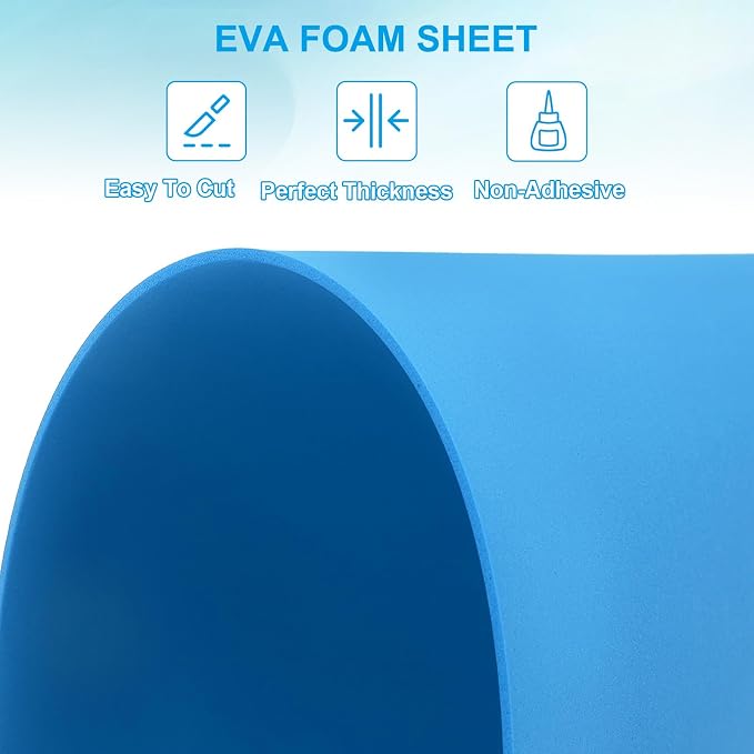 PATIKIL EVA Foam Sheet 10Pcs 12x8 Inch 2mm Thick Sky Blue | Easy Cutting EVA - Image 3