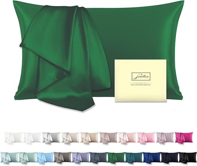 Mulberry Silk Pillowcase for Hair and Skin Standard Size 20"X 26" Pillow Case by Suatien