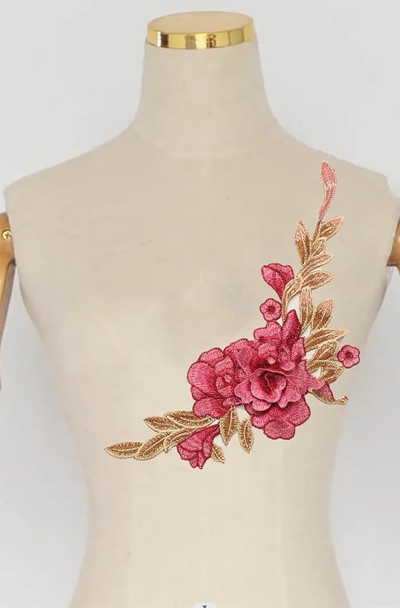 Vintage Rose Sew Lace Flower Embroidery Patches, - Image 4