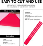 FUNKAKA Neon Red Heat Transfer Vinyl HTV Rolls - Image 2