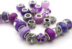 50pcs Assorted Purple Resin Imitation Glass European Large Hole Beads - Image 4