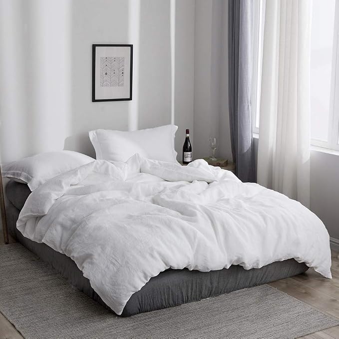 Simple&Opulence 100% Linen Duvet Cover Set 2pcs Basic Style Natural French - Image 8