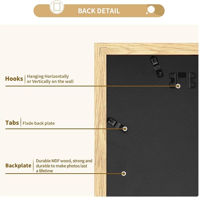 ATOBART 11x14 Picture Frame Set of 4, 8x10 - Image 3