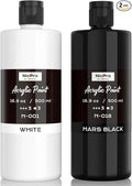 Nicpro White & Black Large Acrylic Paint, Rich Pigments, Non Toxic Craft Paint by Nicpro