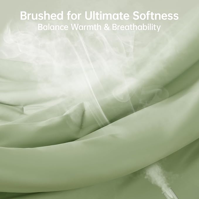 MUXHOMO Green Queen Comforter Set, All Season Ultra Soft Down Alternative - Image 3