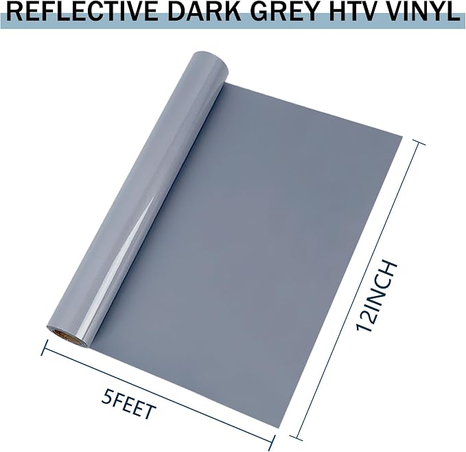 HTVVETUR Reflective Heat Transfer Vinyl Roll 12 Inch by 5 Feet Iron on DIY - Image 3