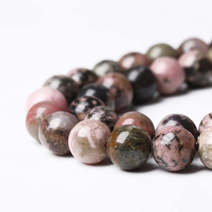 4mm 90pcs Natural Black Lace Rhodonite Beads Healing Power Stones Round Loose - Image 3