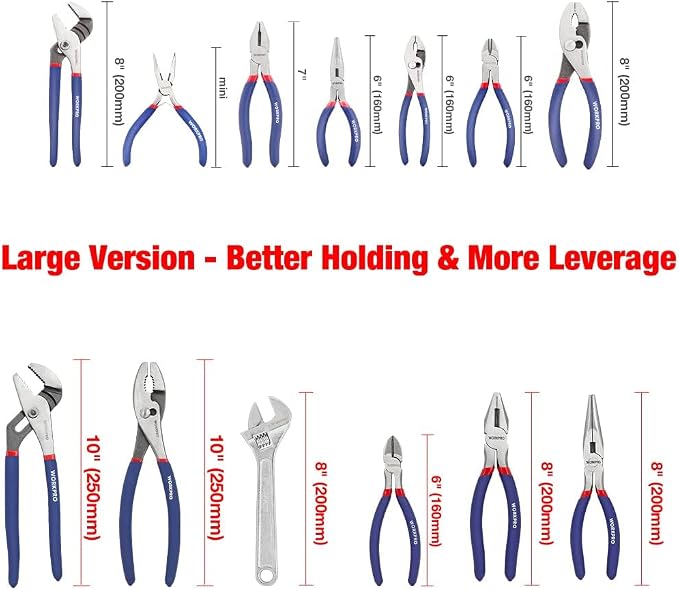 WORKPRO Large Pliers & Wrench Set 6-Piece - Image 2