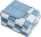 Blue Checkered Weighted Blanket - Image 7
