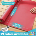 PerkHomy Red Kraft Paper Roll 17.5" x 760" - Image 2