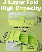 TERGOO 12in 3-Layer Plastic Craft Organizers and Storage, Portable Folding - Image 2