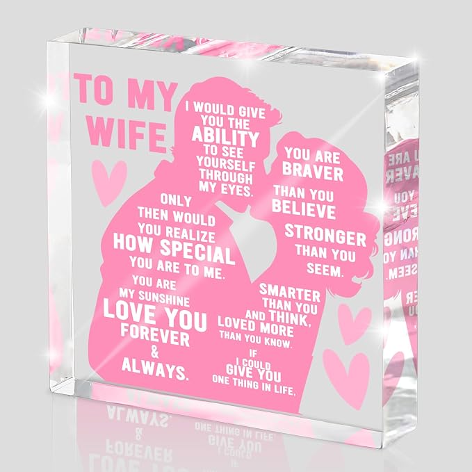 To My Wife Gift from Husband, Heartfelt Romantic Love Plaque, Anniversary and by MUZRUYOU