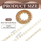 PH PandaHall 3.2 Yards 18K Gold Plated Gallery Wires, Jewelry Bezel Strip - Image 2