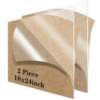 Lesnlok 18 x 24 Acrylic Sheet 1/8 inch Thick 2 Pieces 3mm Clear Plexiglass Sheet by Lesnlok