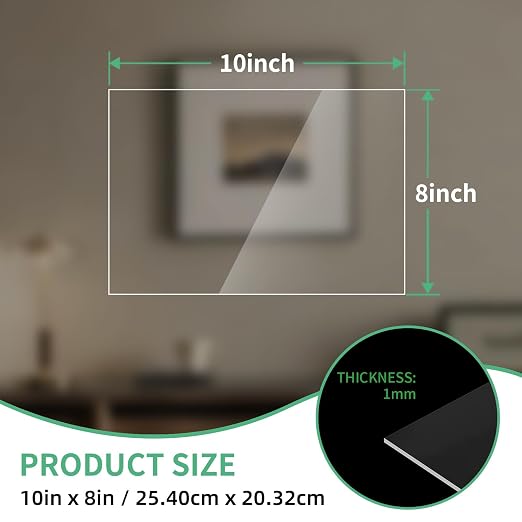 8X10 Plexiglass Sheets 0.04" Thick, Thin 1mm Clear Acrylic Sheets 2 Pack | 1mm - Image 2