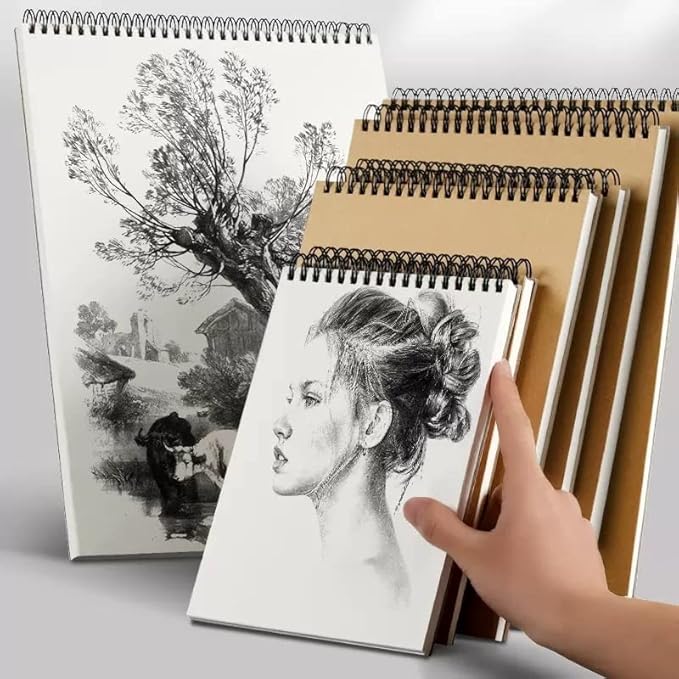 Sketch Book Pad, Drawing Paper 5.5" x 8.5" Spiral Bound, Durable Acid Free - Image 5