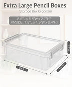 Sooez 6 Pack Extra Large Pencil Box, Plastic Pencil Case Crayon Box Bulk - Image 2