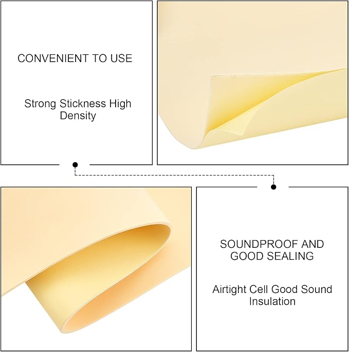 BENECREAT 3mm Thick Beige Self-Adhesive EVA Foam Roll 78.7x11.8 Inch - Image 3