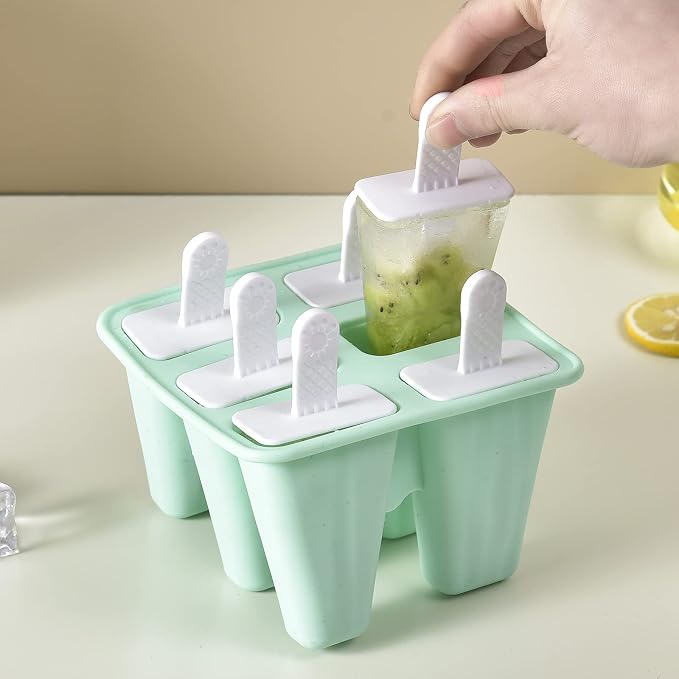 Popsicle Mold, Popsicle Molds 6 Pieces Silicone Ice Pop Molds BPA Free Popsicle - Image 4