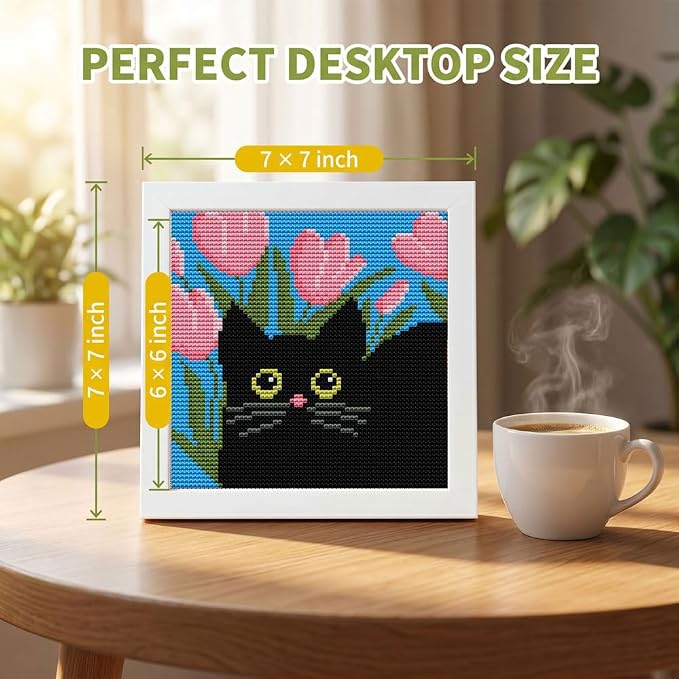 WUSARPLY Black Cat Stamped Cross Stitch Kits - Image 3