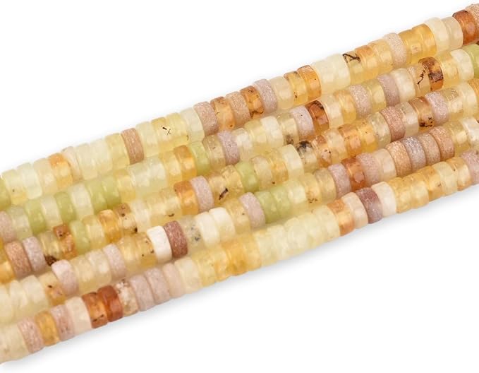 180pcs 4x2mm Natural Yellow Aventurine Heishi Disc Rondelle Spacer Semi by LIFAVOVY
