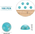 arricraft 100PCS Natural Stone Beads 6mm Turquoise Round Gemstone Loose Beads - Image 2