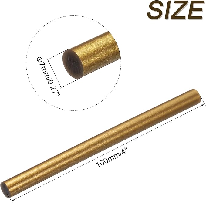 uxcell Mini Hot Glue Sticks for Glue Gun 7mm x 100mm Bronze Gold 12pcs - Image 2