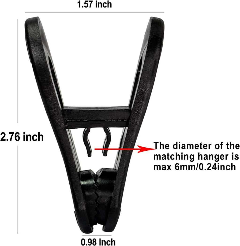 Black Hanger Clips 60 PCS, Multi-Purpose Plastic Clips Perfect for Plastic Hangers Velvet Hanger, Finger Clips for Skirt Pants Hangers