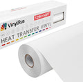 VinylRus Heat Transfer Vinyl-12” x 50ft White Iron on Vinyl Roll by VinylRus