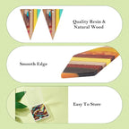 FASHEWELRY 16Pcs Geometric Resin Wood Earring Charms Colorful Wooden Earring - Image 4
