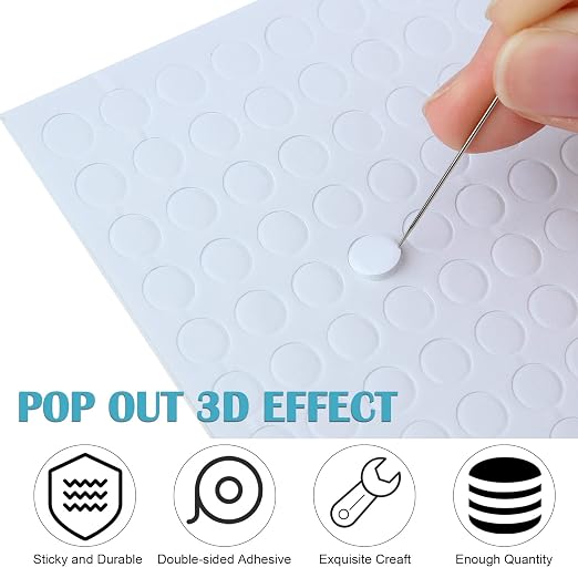 Outus 2400 Pieces Foam Dots Dual-Adhesive 3D Foam Tapes Pop Dots Adhesive Mount - Image 4