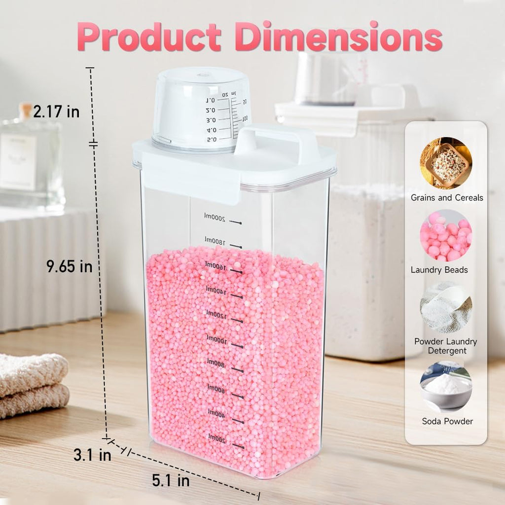 Tokokimo Laundry Powder Dispenser, Laundry Detergent Dispenser for Laundry Room Organization and Storage, Laundry Beads Container, Suitable for Scent Beads, Washing Powder