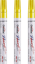 Overseas Yellow Paint Pens Permanent Markers, 3 Oil Based Paint Makrers | by Overseas