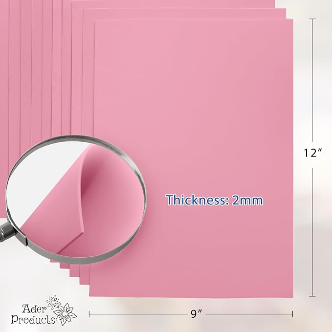 Pink EVA Foam Sheets for Crafts, 9 x 12 Inch, 2mm Thickness – Ideal for DIY - Image 2
