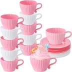 Vesici 24 Pcs Silicone Teacup Cupcake Molds Muffin Cups by Vesici