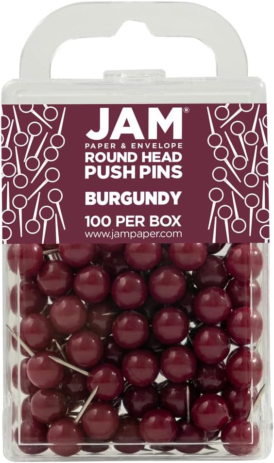 JAM PAPER Colorful Push Pins by JAMPaper